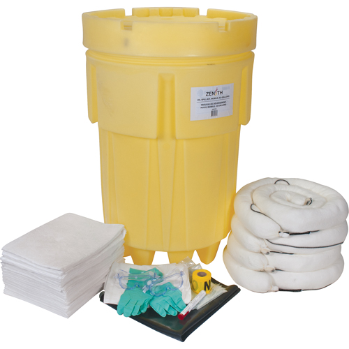 Economy Spill Kit, Oil Only, Overpack/Salvage Drum, 95 US gal. Absorbancy