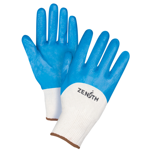 Seamless-Knit Medium-Weight Coated Gloves, 9/Large, Nitrile Coating, 13 Gauge, Cotton Shell