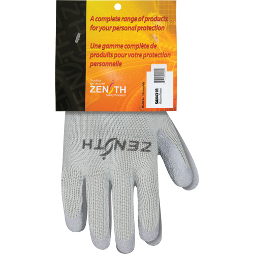 Natural Rubber Comfort-Lined Coated Gloves, 8/Medium, Rubber Latex Coating, 10 Gauge, Polyester/Cotton Shell