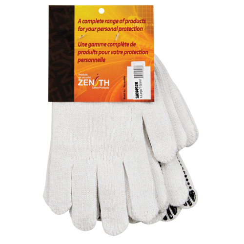 Dotted String Knit Gloves, Poly/Cotton, Single Sided, 7 Gauge, X-Large