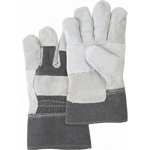 Standard-Duty Patch Palm Fitters Gloves, Large, Split Cowhide Palm, Cotton Inner Lining