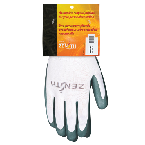 Premium Comfort Coated Gloves, 8, Nitrile Coating, 13 Gauge, Polyester Shell