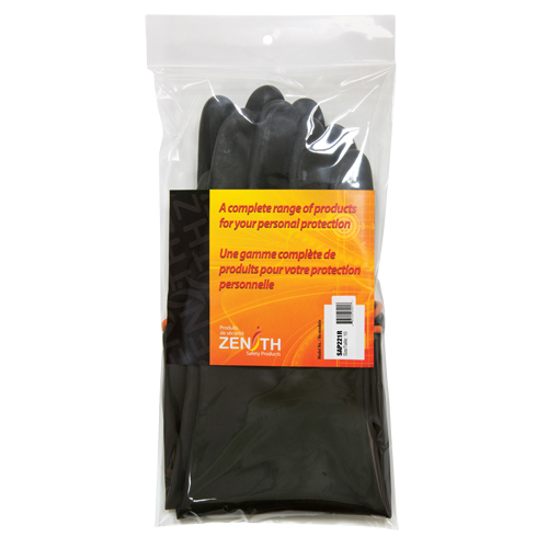 Heavyweight Chemical-Handling Gloves, Size 9, 18" L, Rubber Latex, 30-mil