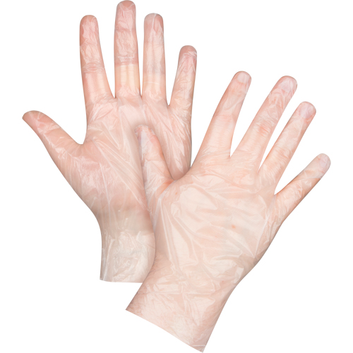 Economy Disposable Gloves, Small, Polyethylene, 1-mil, Powder-Free, Clear