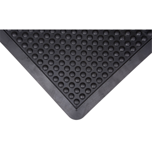 Anti-Fatigue Dome Matting, Bubbled, 2' x 3' x 1/2", Black, Rubber
