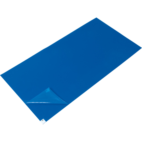 Clean Room Matting, 1.57 mils Thick, 3' W, 3-3/4' L x Blue