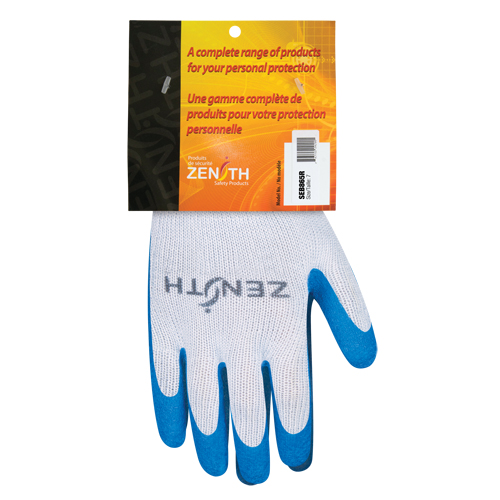 Natural Rubber Seamless Knit Coated Gloves, 7, Rubber Latex Coating, 10 Gauge, Polyester/Cotton Shell