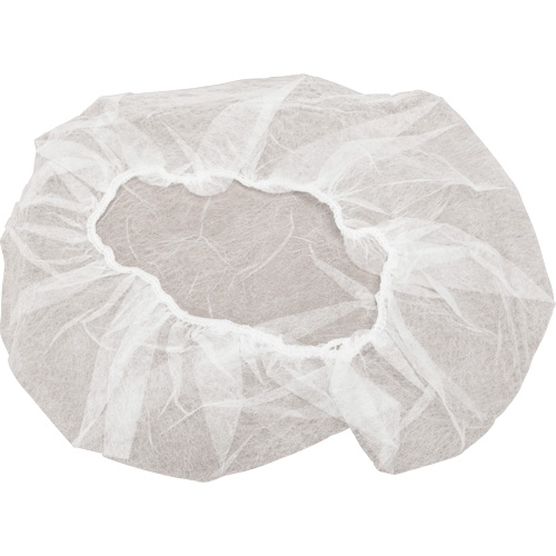 Non-Woven Bouffant Caps, Polypropylene, 18", White