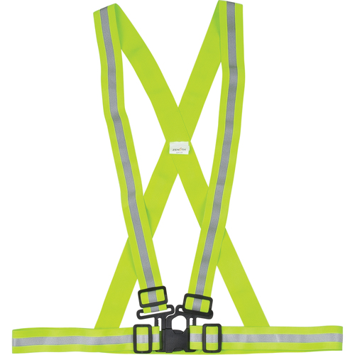 Standard-Duty Safety Harness, High Visibility Lime-Yellow, Silver Reflective Colour, Medium