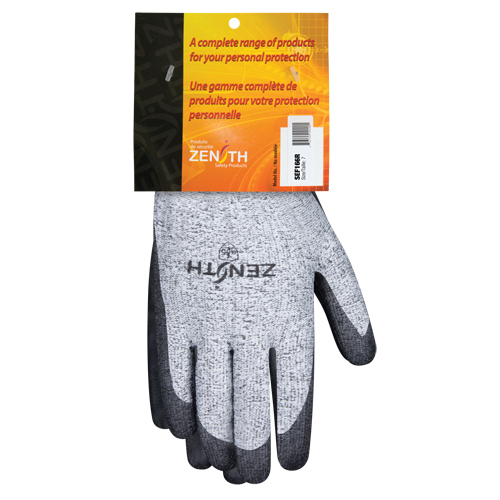 Seamless Stretch Cut-Resistant Gloves, Size 7, 13 Gauge, Polyurethane Coated, HPPE Shell, EN 388 Level 5