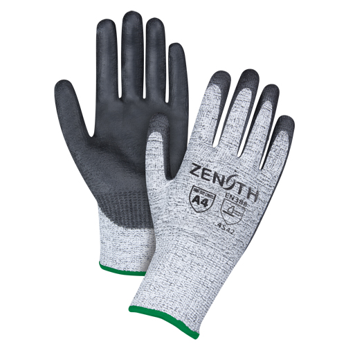 Seamless Stretch Cut-Resistant Gloves, Size Medium/8, 13 Gauge, Polyurethane Coated, HPPE Shell, ANSI/ISEA 105 Level 4/EN 388 Level 5