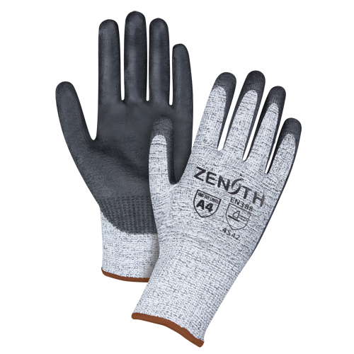 Seamless Stretch Cut-Resistant Gloves, Size Large/9, 13 Gauge, Polyurethane Coated, HPPE Shell, ANSI/ISEA 105 Level 4/EN 388 Level 5