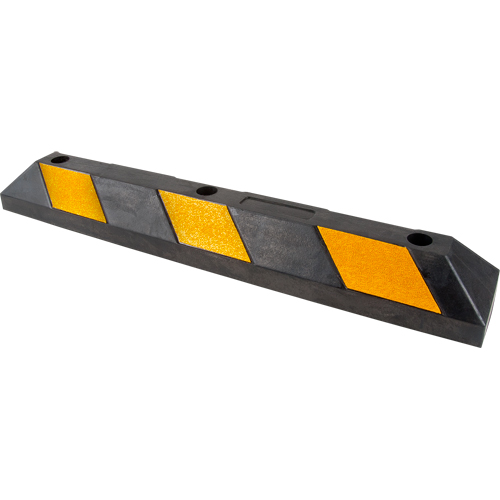 Parking Curb, Rubber, 3' L, Black/Yellow