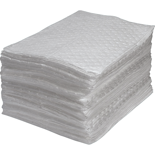 Premium Fine Fibre Sorbent Pads, Oil Only, 15" x 17", 30 gal. Absorbancy