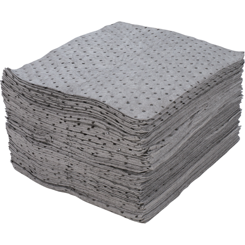 Premium Fine Fibre Sorbent Pads, Universal, 15" x 17", 30 gal. Absorbancy