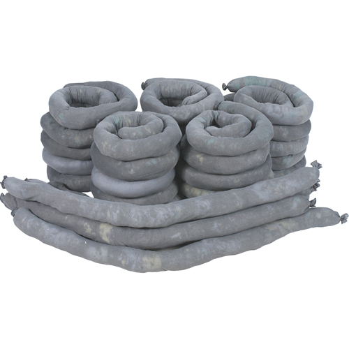 Sorbents Socks, Universal, 50 gal. Absorbancy, 3" W x 4' L, Pack of 30