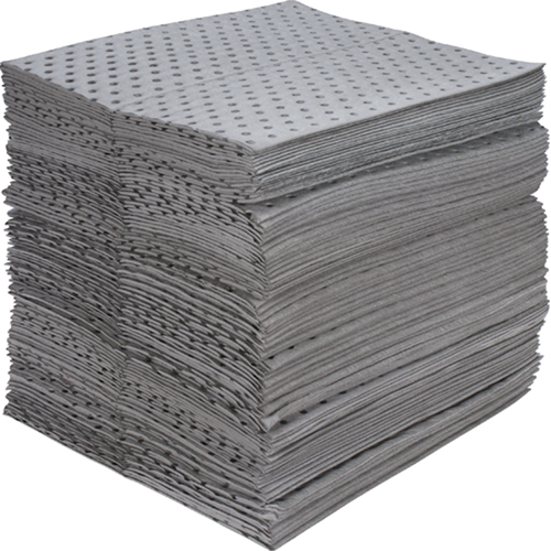 Industrial-Grade Fine Fibre Sorbent Pads, Universal, 15" x 17", 35 Gal. Absorbancy