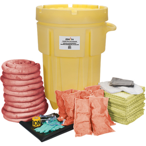 Shop Spill Kit, Hazmat, Overpack/Salvage Drum, 95 US gal. Absorbancy