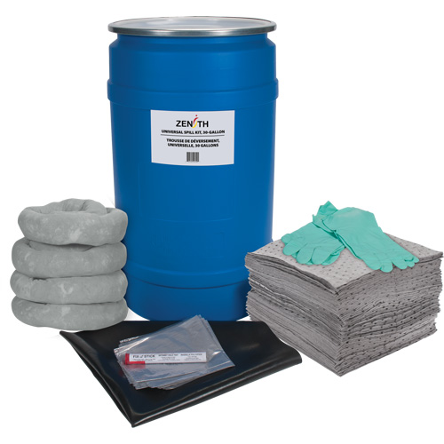 Premium Shop Spill Kit, Universal, Drum, 30 US gal. Absorbancy