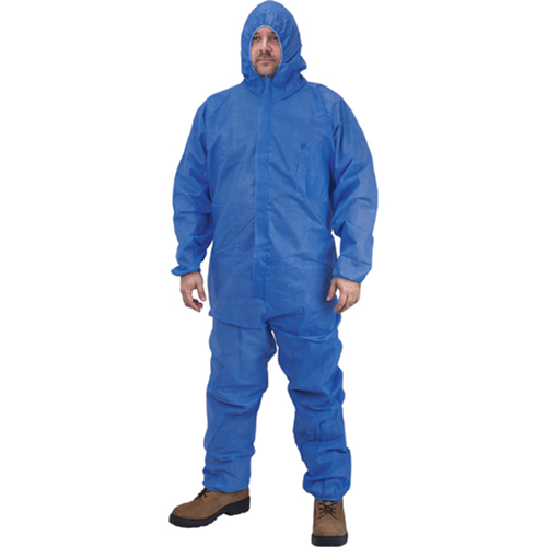 Hooded Coveralls, Medium, Blue, SMS