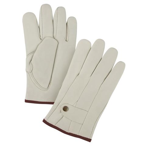 Premiun Winter-Lined Ropers Gloves, Large, Grain Cowhide Palm, Fleece Inner Lining