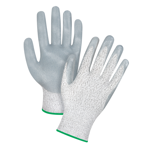 High-Performance Cut-Resistant Gloves, Size Medium/8, 13 Gauge, Nitrile Coated, HPPE Shell, ANSI/ISEA 105 Level 4/EN 388 Level 5