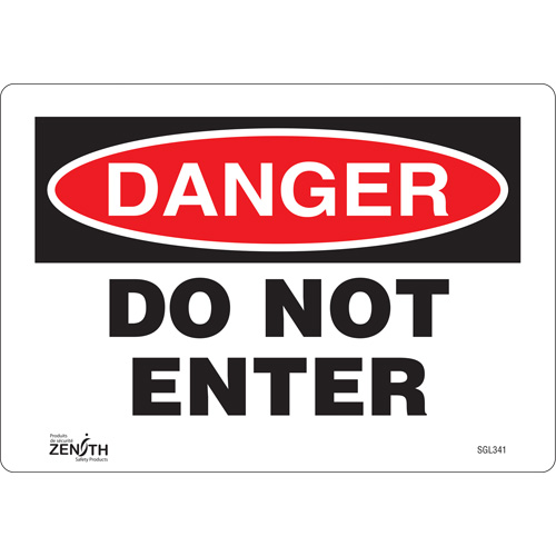 "Do Not Enter" Sign, 7" x 10", Vinyl, English