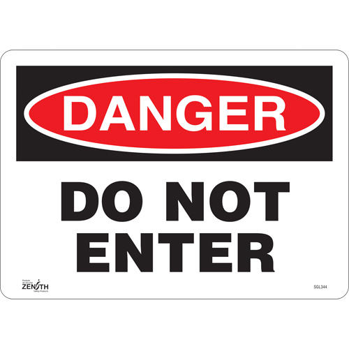 "Do Not Enter" Sign, 10" x 14", Vinyl, English