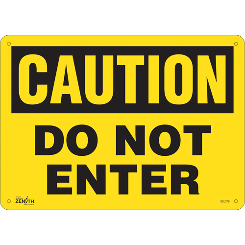 "Do Not Enter" Sign, 10" x 14", Aluminum, English