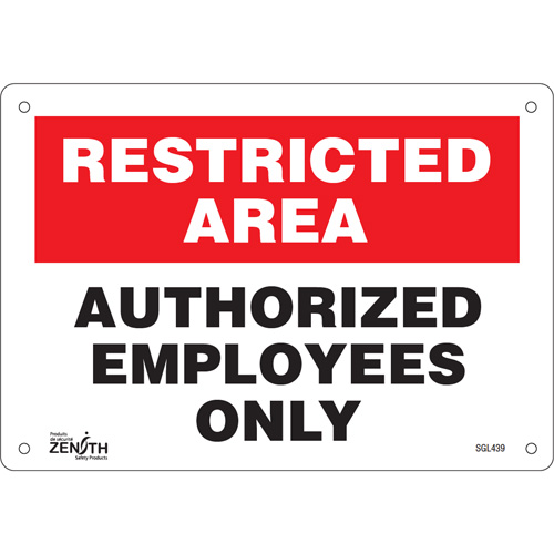 "Authorized Personnel Only" Sign, 7" x 10", Aluminum, English