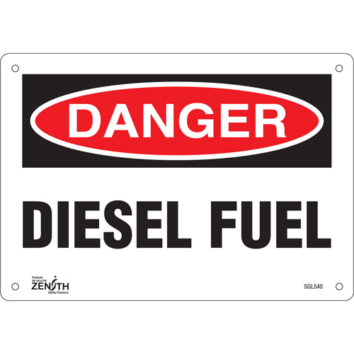 "Diesel Fuel" Sign, 7" x 10", Plastic, English