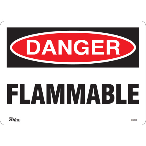 "Flammable" Sign, 10" x 14", Vinyl, English