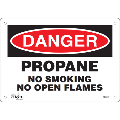 "No Smoking" Sign, 7" x 10", Aluminum, English