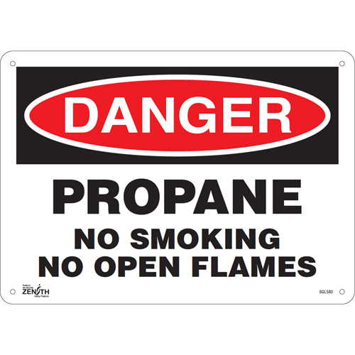 "No Smoking" Sign, 10" x 14", Aluminum, English