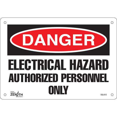 "Authorized Personnel Only" Sign, 7" x 10", Plastic, English