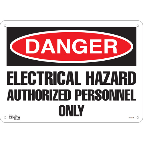 "Authorized Personnel Only" Sign, 10" x 14", Aluminum, English
