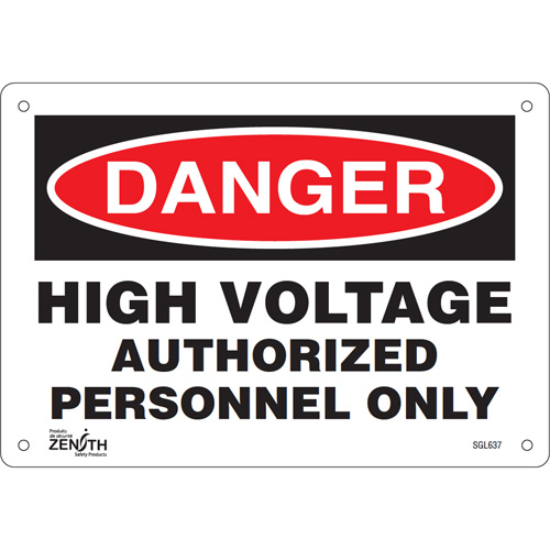 "Authorized Personnel Only" Sign, 7" x 10", Aluminum, English