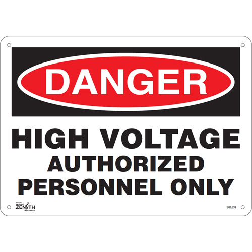 "Authorized Personnel Only" Sign, 10" x 14", Plastic, English