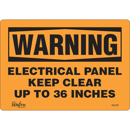 "Electrical Panel" Sign, 7" x 10", Vinyl, English