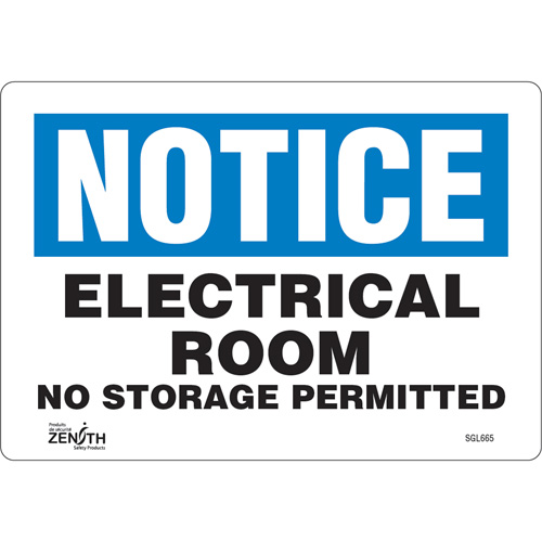 "Electrical Room" Sign, 7" x 10", Vinyl, English