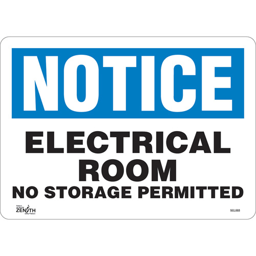 "Electrical Room" Sign, 10" x 14", Vinyl, English