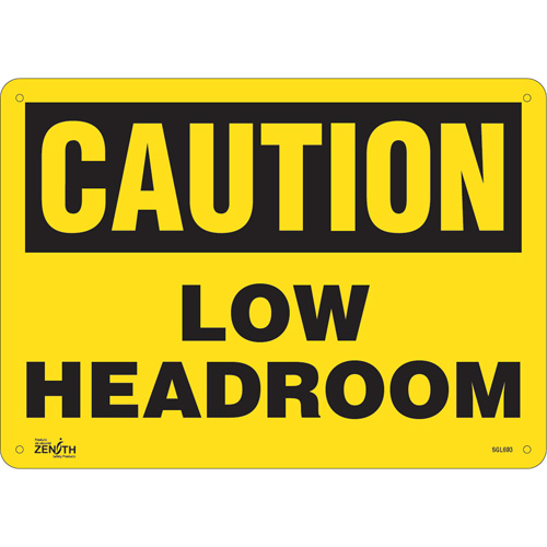 "Low Headroom" Sign, 10" x 14", Plastic, English