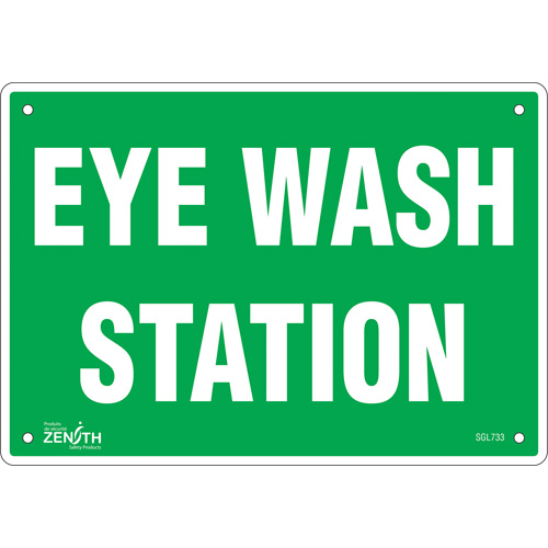 "Eye Wash Station" Sign, 7" x 10", Aluminum, English