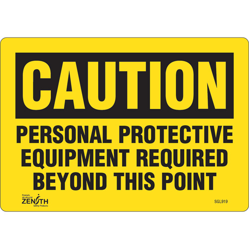"Personal Protective Equipment Required" Sign, 7" x 10", Vinyl, English