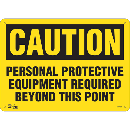 "Personal Protective Equipment Required" Sign, 10" x 14", Plastic, English