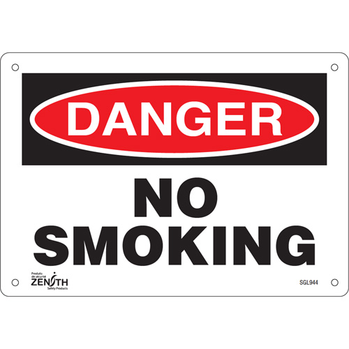 "No Smoking" Sign, 7" x 10", Plastic, English