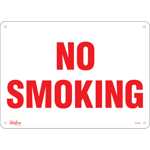 "No Smoking" Sign, 10" x 14", Plastic, English