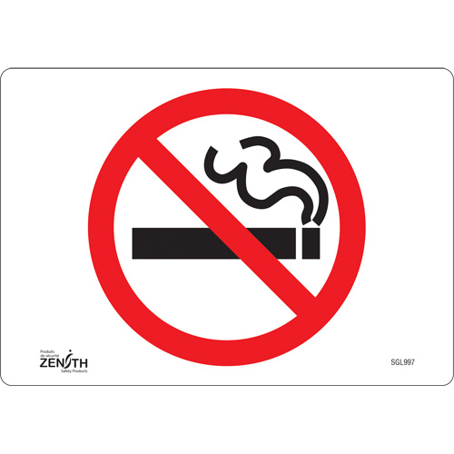 "No Smoking" Sign, 7" x 10", Vinyl, Pictogram