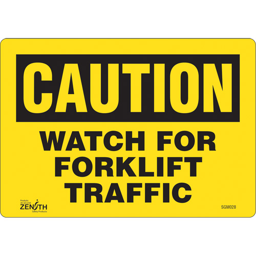 "Watch For Forklift" Sign, 7" x 10", Vinyl, English