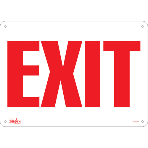 "Exit" Sign, 10" x 14", Plastic, English